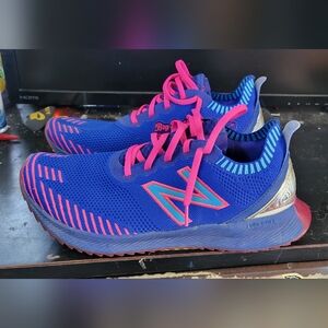 Blue and Pink Athletic Sneakers